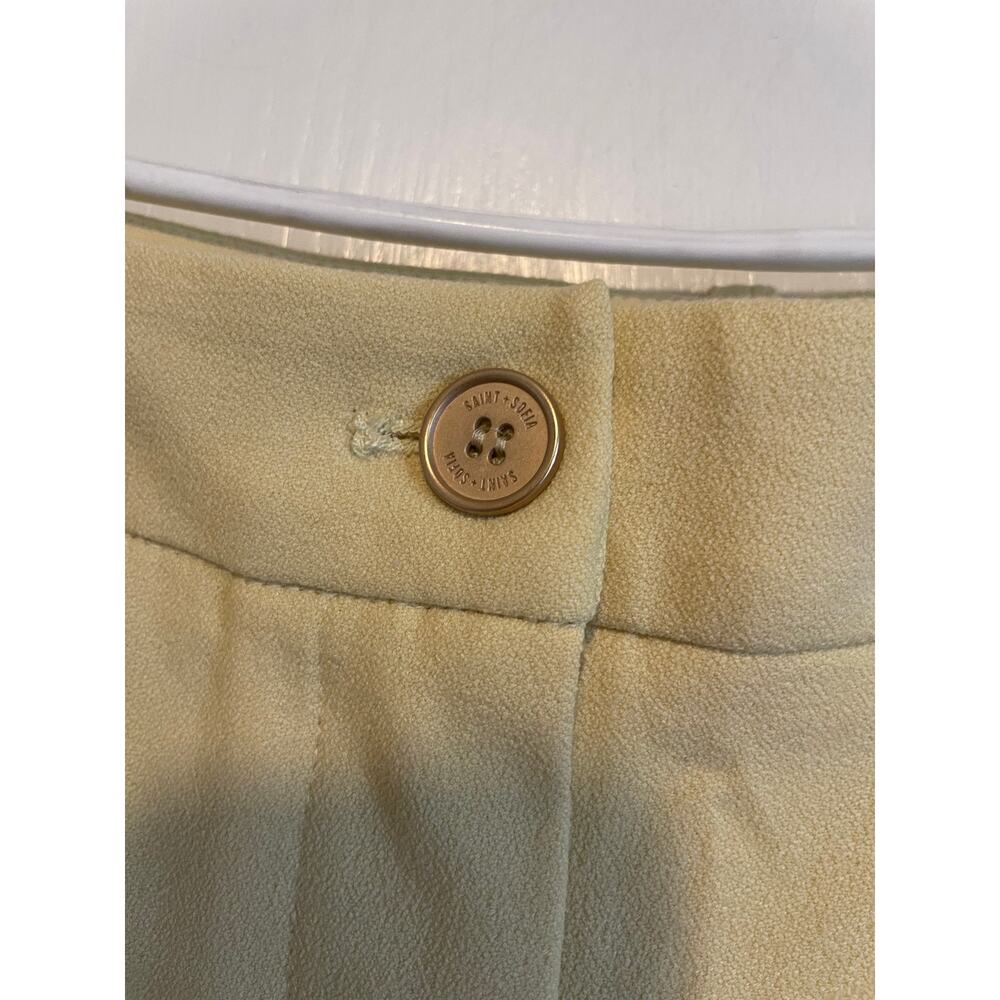Saint + Sofia Cambridge Tailored Wide Leg High Waisted Pants Yellow Pockets 4 - Picture 5 of 9